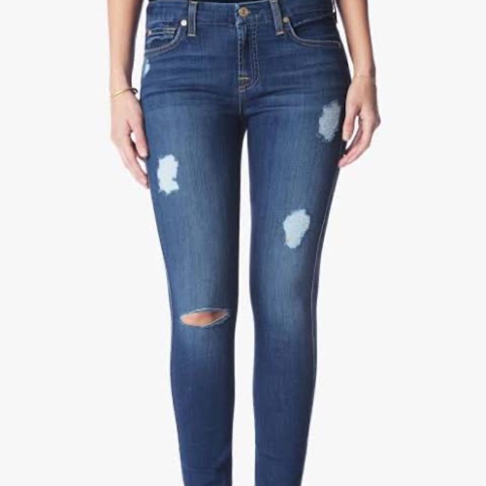 7FAM b(air) The Ankle Skinny destroyed destructed jeans 26